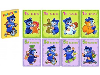 AKIM Hra karetní Kvarteto Méďa Baribal *SPOLEČENSKÉ HRY*