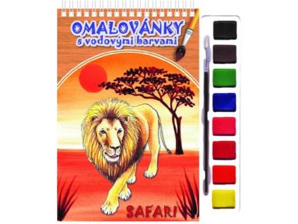 AKIM Omalovánky set s barvami a štětcem Zvířátka Safari