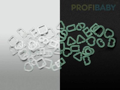 PROFIBABY Céčka ve tmě svítící různé tvary v sáčku set 150ks