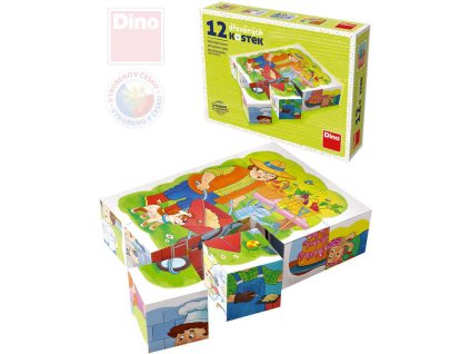 DINO DŘEVO Kubus set 12ks Povolání obrázkové kostky