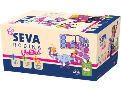 SEVA RODINA Veliká plastová XL STAVEBNICE 915 dílků v krabici