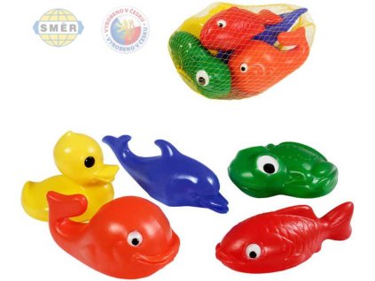 SMĚR Plavací sada II set 5ks vodní zvířátka stříkací v síťce