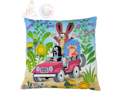 MORAVSKÁ ÚSTŘEDNA Polštář Krtek Jeep (Krteček) 30x30cm PLYŠ