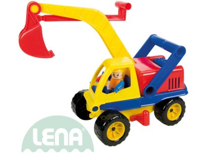 LENA Aktivní plastový bagr 35cm set s řidičem funkční 4151