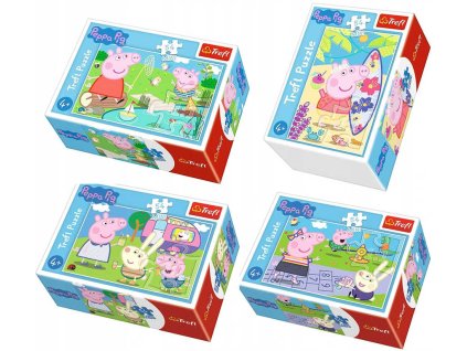 TREFL PUZZLE Prasátko Peppa Pig U rybníka mini 20x13cm 54 dílků 4 druhy