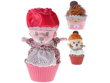 PLYŠ Cupcake dortík medvídek 10cm vonící v košíčku různé druhy