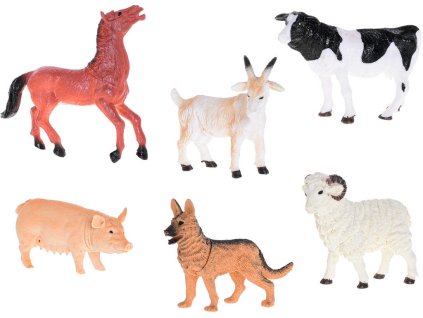 Zvířata domácí farma 10-14cm plastové figurky zvířátka 6 druhů