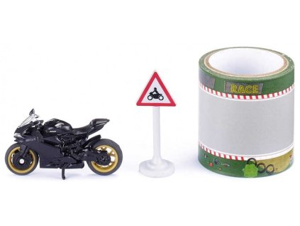 SIKU Motocykl Ducati Panigale 1299 se závodní dráhou 5m a dopravním značením