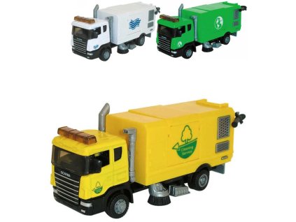 MAC TOYS Vozidlo úklidové Scania 1:48 kovové auto 3 druhy v krabici