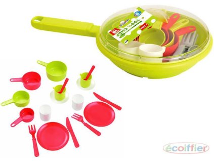 ECOIFFIER Dětská sada nádobí set kuchyňský pánev s doplňky PLAST