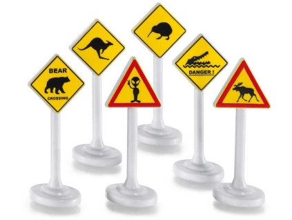SIKU Dopravní značky mezinárodní pozor zvířata set 6ks plast 0894