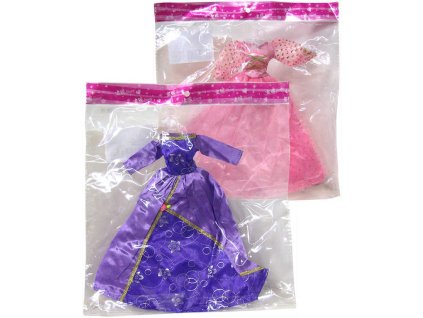 Šatičky plesové pro panenku na ramínku různé druhy v sáčku