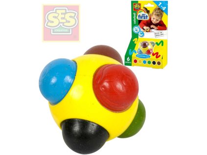 SES CREATIVE Kulička voskovka barevná baby kreslící 6 barev pro miminko