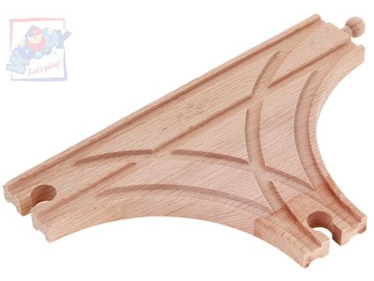 WOODY DŘEVO Kolej výhybka T doplněk k vláčkodráze *DŘEVĚNÉ HRAČKY*