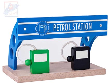 WOODY DŘEVO Čerpací stanice doplněk k vláčkodráze *DŘEVĚNÉ HRAČKY*