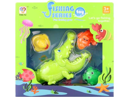 Hra Malý rybář set krokodýl + 3 zvířátka na lovení do vany do vody