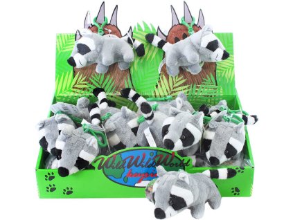 PLYŠ Klíčenka medvídek Mýval s karabinou dětský přívěsek na klíče