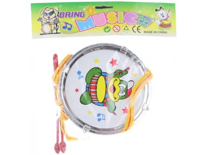 Bubínek dětský s obrázkem 18cm s paličkami a popruhem