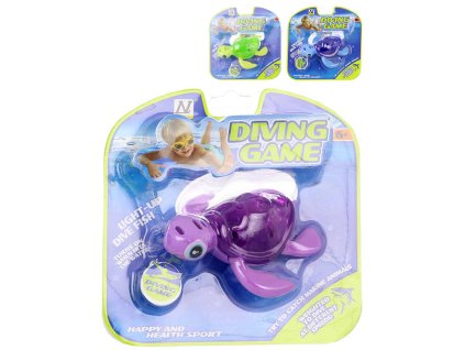 Želva 14cm na potápění do vody na baterie Světlo 3 barvy blistr