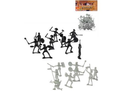 Rytířský dvoubarevný set figurka akční plastová se zbraní 30ks v sáčku