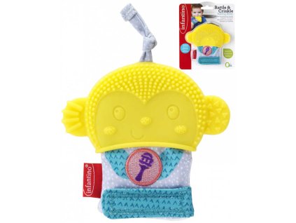 INFANTINO Baby rukavice silikonová chrastící s kousátkem pro miminko