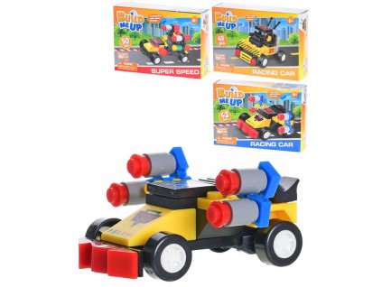 Stavebnice BuildMeUP Závodní auta 31-50 dílků 4 druhy plast