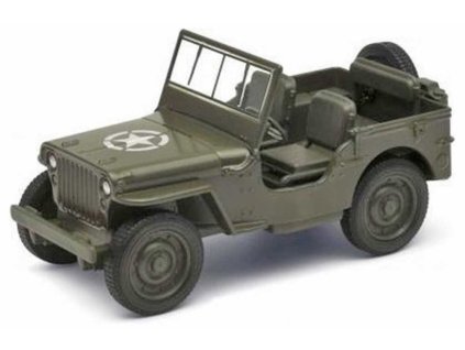 Auto vojenské kovové Jeep Willys MB 11cm zpětný chod