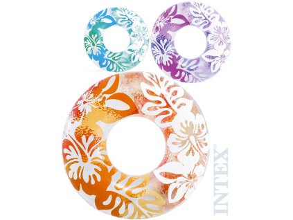 INTEX Kruh nafukovací 91cm plavací kolo do vody potisk květiny 3 barvy 59251