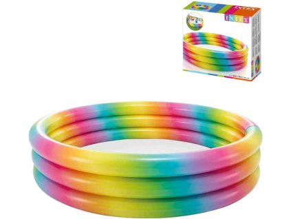 INTEX Bazén dětský kulatý nafukovací 168x38cm duhový 58449