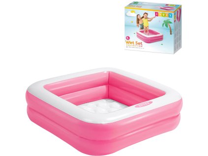 INTEX Bazén dětský nafukovací čtverec růžový 85x85cm 57100