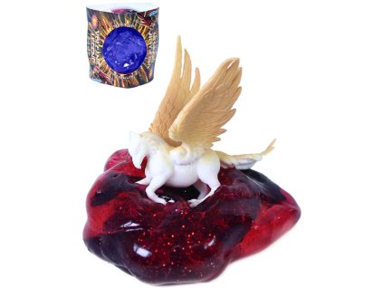 Sliz vulkán zábavná hmota s figurkou různé barvy v krabičce