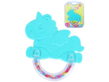 Chrastítko a kousátko baby dinosaurus plastové na kartě pro miminko