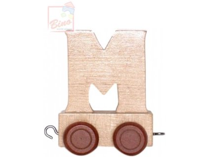 BINO DŘEVO Vagónek písmeno M doplněk k vláčku s abecedou