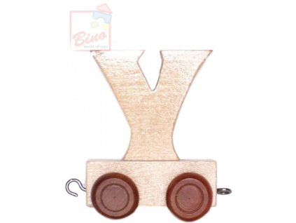 BINO DŘEVO Vagónek písmeno Y doplněk k vláčku s abecedou
