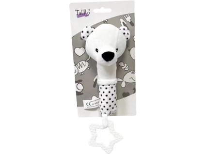 PLYŠ Medvídek černobílý pískací 17cm *PLYŠOVÉ HRAČKY*