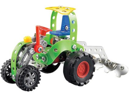 Stavebnice šroubovací kovová traktor 122 dílků s nástroji v krabici
