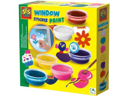SES CREATIVE Barvy na malování okenních obrázků kreativní set v krabici