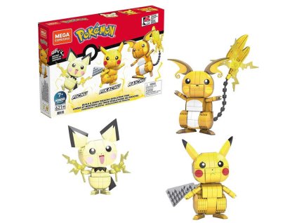 MEGA CONSTRUX Pokémon Pikachu / Pichu / Raichu 3v1 STAVEBNICE