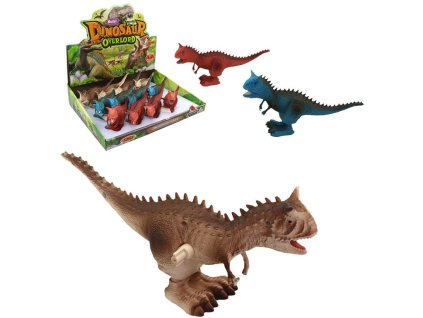 Dinosaurus pravěký ještěr skákací zvířátko na natažení 20cm plast 3 barvy