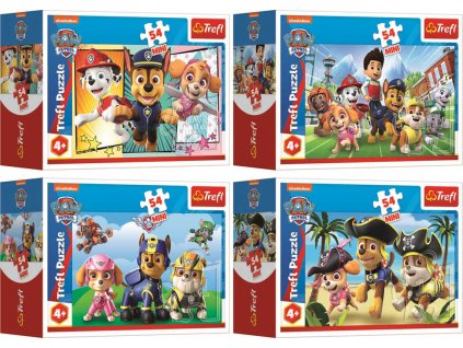TREFL PUZZLE Tlapková Patrola Společná dobrodružství mini 20x13cm 54 dílků 4 druhy