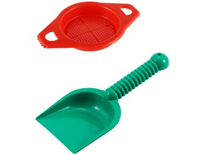 LORI 211 Lopatka + sítko plastový set na písek mix barev