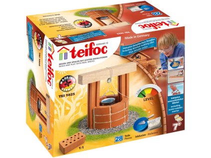 TEIFOC Studna II 28 dílků pálené cihličky v krabici 1025 STAVEBNICE