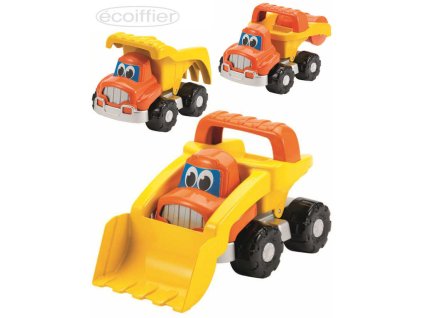 ECOIFFIER Baby autíčko stavební 23cm s očima různé druhy pro miminko