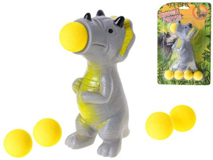 Střílející zvířátko Dinosaurus 14cm set s 5 soft pěnovými míčky