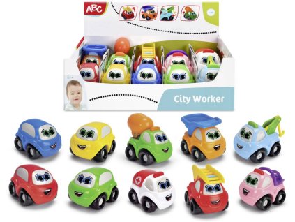 DICKIE ABC Auto City Worker baby veselé s obličejem 8 druhů plast