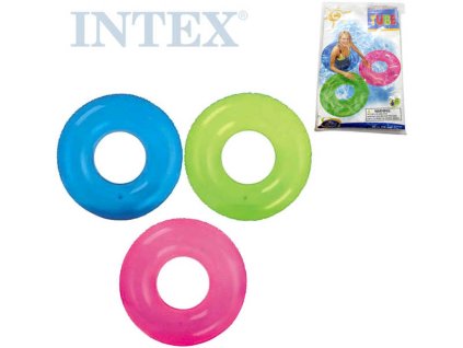 INTEX Kruh plavací 76cm nafukovací kolo transparentní do vody 3 barvy 59260