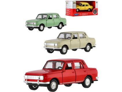 WELLY Auto model Wartburg 353 12cm volný chod kov 4 barvy v krabici