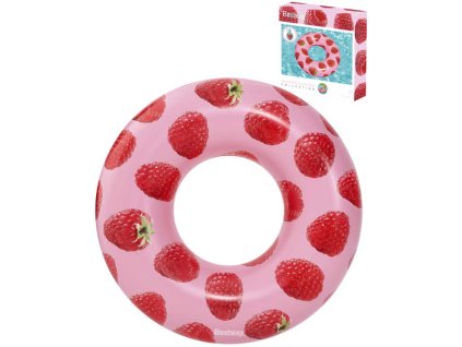 BESTWAY Nafukovací kruh malina 119cm plavací kolo do vody vonící 36231
