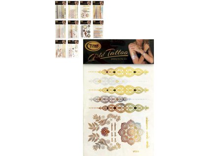 TyToo Tetování zlaté náramky dětské tetovačky různé druhy