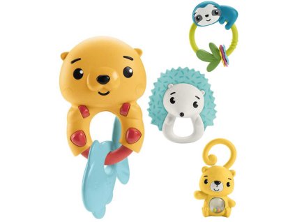 FISHER PRICE Chrastítko baby zvířátko pro miminko 4 druhy plast